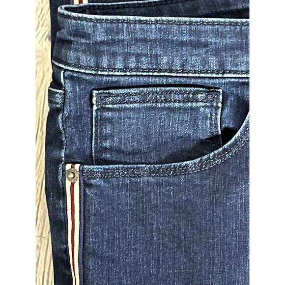 Universal Threads Dark Blue Cropped Jeans Red & White Stripe 16 NEW - Picture 13 of 16